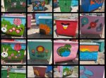 رنگ آمیزی و نقاشی متفاوت سطل های زباله سطح شهر